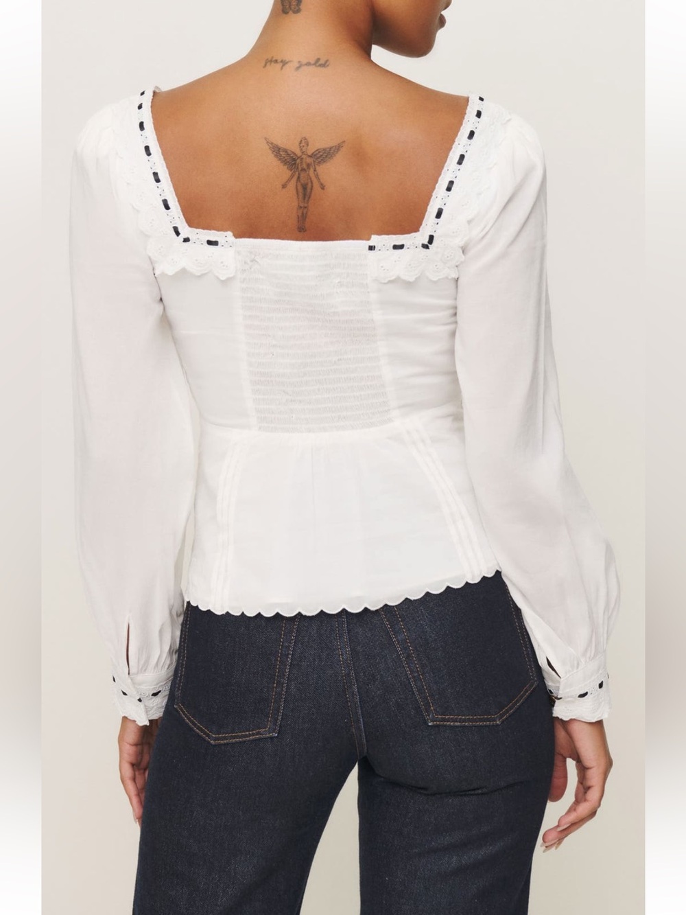 Reformation Haisley Blouse in White - Picture 6 of 11
